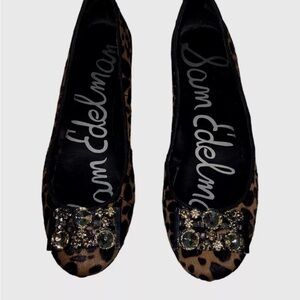 Sam Edelman Women’s Size 8 Black and Brown  CAPER
Leopard Print
Ballet Flats